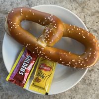 Original soft pretzel with mustard  at DC Pretzel Company in Silver Spring