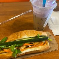 Lemongrass Tofu Banh Mi + Ube Coffee!  at 88 Street Food in Richmond
