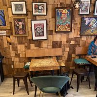 Hippy-like decor at Mellow Yellow Coffee and Vibes in New York City