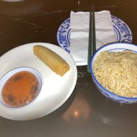 Spring roll and rice at Blue Willow - 夜来湘 in New York City