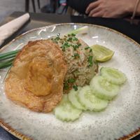 Fried rice w fried "egg" at Kem-Kon Pahurat (เข้ม-ข้น พาหุรัด) in Bangkok