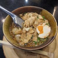 Tom yum with "egg" at Kem-Kon Pahurat (เข้ม-ข้น พาหุรัด) in Bangkok