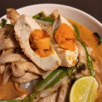 Vegan egg! at Kem-Kon Pahurat (เข้ม-ข้น พาหุรัด) in Bangkok