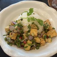 Fried tofu  at Kem-Kon Pahurat (เข้ม-ข้น พาหุรัด) in Bangkok