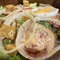 Salad closeup (delicious sesame ginger dressing)  at Kem-Kon Pahurat (เข้ม-ข้น พาหุรัด) in Bangkok