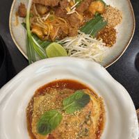 Lasagna and pad Thai  at Kem-Kon Pahurat (เข้ม-ข้น พาหุรัด) in Bangkok