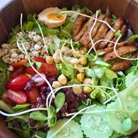 Fried Pork Salad (could have used more sauce and fried pork) at Kem-Kon Pahurat (เข้ม-ข้น พาหุรัด) in Bangkok