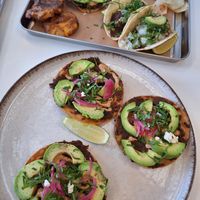 Tostadas and Veggie Plate at Taqueria Paloma in Lisbon