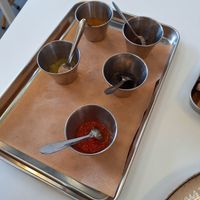 Salsas at Taqueria Paloma in Lisbon