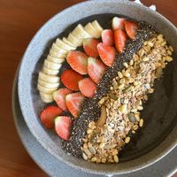 Vegan charcoal smoothie bowl 2.0  at Veganlicious - Vegan Smoothie Bowl and Juice in Gianyar