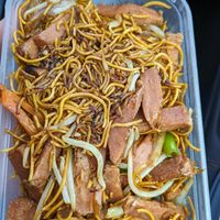 Soft noodles with 'ham' at Wawin Vegan Chinese in Glasgow