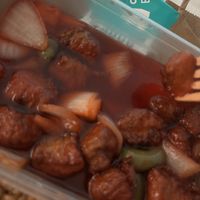 Sweet and sour with chkn   at Wawin Vegan Chinese in Glasgow