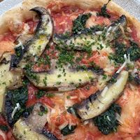 Mushroom vegan pizza  at Levens Kitchen in Kendal