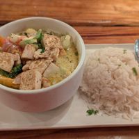 Tofu curry at Barefoot Caribe in Caye Caulker