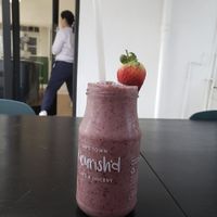 Berry smoothie at Nourish'd Café Green Point in Cape Town