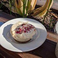 Vegan lemon cheezecake at Happy Girl Kitchen in Pacific Grove
