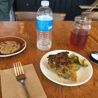 Vegan Chickpea Frittata, Oatmeal cookie  at Happy Girl Kitchen in Pacific Grove