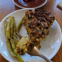 Vegan & gluten free chickpea frittata at Happy Girl Kitchen in Pacific Grove