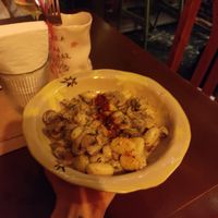 gnocchi with mushrooms, sorry for a not very focused pic, i was too hungry to focus 😅 at Lutra Lutra Bar in Tbilisi