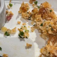 Pork (left, next to sauce dish) discovered too late   at Saap in Cary