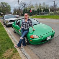 new owner & concr mascot "lil green" at Conscious Cravings - S 1st St in Austin