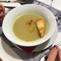 Visivichyssoise de Puerros at Quinoa Vegetariano in Elche