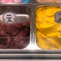 The two vegan options  at Gelato Divino - Yas Mall in Abu Dhabi