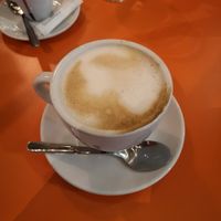 Cappuccino with oat milk at Rudy's Pizza Napoletana - Albert Dock in Liverpool