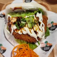 Bao with vegan chicken- very filling! at Maki & Ramen in Leeds