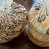 Everything bagels and jalapeño bagels   at Two Sisters Bakery in Corvallis