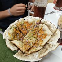 Second dish: vegan pizza and vegan zatar pizza at Libab  in Tenerife