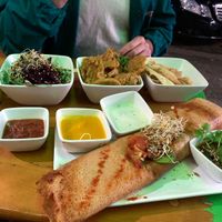 Mumbai dosa, veg pakora, salad at Goura Pakora in Berlin