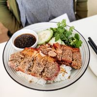 Vegan "pork belly" rice bowl at An An  in Portland