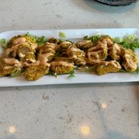 Fried oyster mushrooms   at The Hestia Veggie in Vancouver
