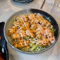 Deep fried king oyster mushrooms at The Hestia Veggie in Vancouver
