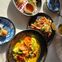 Pad Thai. Spring Rolls. Curry. at The Hestia Veggie in Vancouver