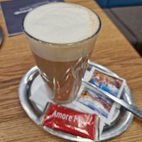 Latte Macciato mit Hafermilch at Eiscafé Dolce Capriccio in Sigmaringen