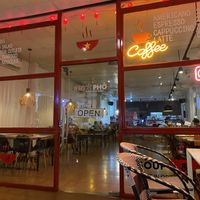 Inside seating  at Red Pho Cafe in Phan Thiet