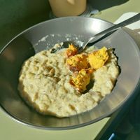 Pumpkin and 2 meat balls ( sorry started to eat before taking the pic) at Ablak a Bablak  in Veszprem