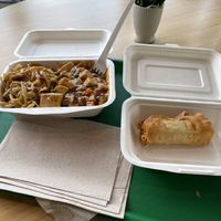 Ma po tofu, noodles, spring roll  at Bodhi Express in Westlake