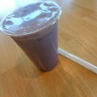 Regular taro bubble tea with taro bubbles. Available in almond or oat milk and the sugar level is adjustable. I got 50% sugar. Fabulous! at Bodhi Express in Westlake