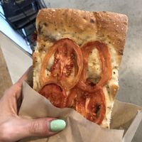 Tomato focaccia !  at Blue Chip Cafe in Vancouver