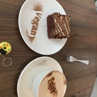 Chocolate orange traybake “delicious “ put the five year old in a cake stupor!  at Pip & Oat in Llandudno