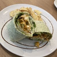 Tikka wrap is amazing. Don’t know about the crisps with it though, they were nice but could’ve put me off getting a cake after  at Pip & Oat in Llandudno