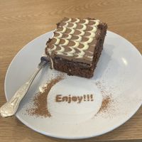 Chocolate orange cake well worth a try  at Pip & Oat in Llandudno