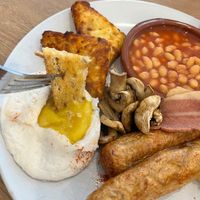 Delicious tofu based dippy egg on Pip and Oat’s generous breakfast  at Pip & Oat in Llandudno