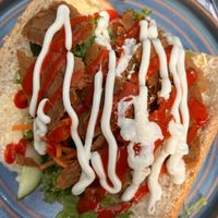 Seitan kebab at Pip & Oat in Llandudno