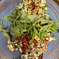 Scrambled tofu at Pip & Oat in Llandudno