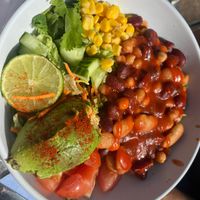 Burrito bowl at Pip & Oat in Llandudno