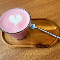 Beetroot Latte. at Pip & Oat in Llandudno